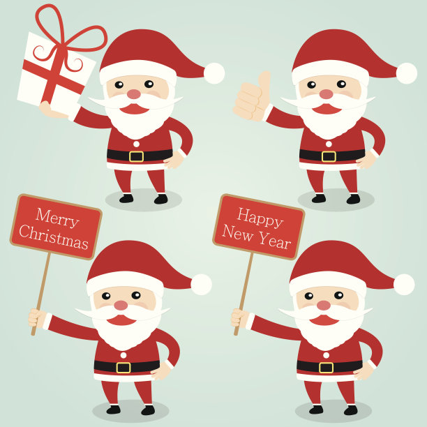 圣诞快乐，新年快乐，圣诞老人。图片下载