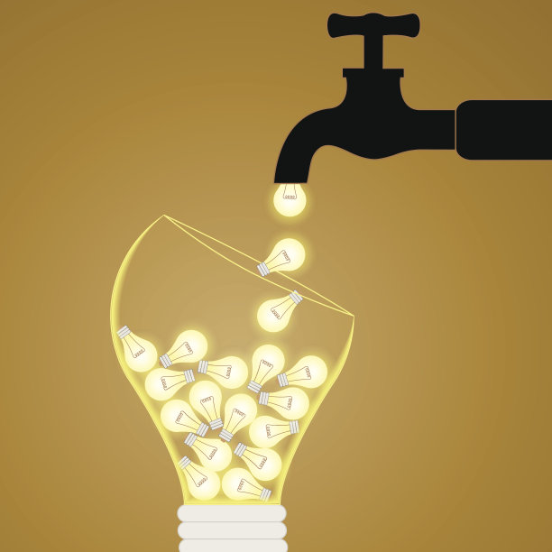 水龙头将想法注入大灯泡图片下载