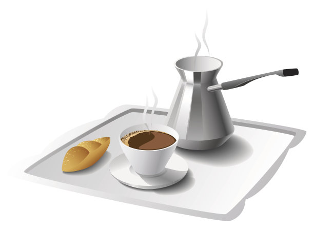 早餐在托盘上。图片下载