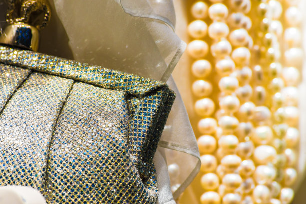 蓝色手袋&珍珠图片下载