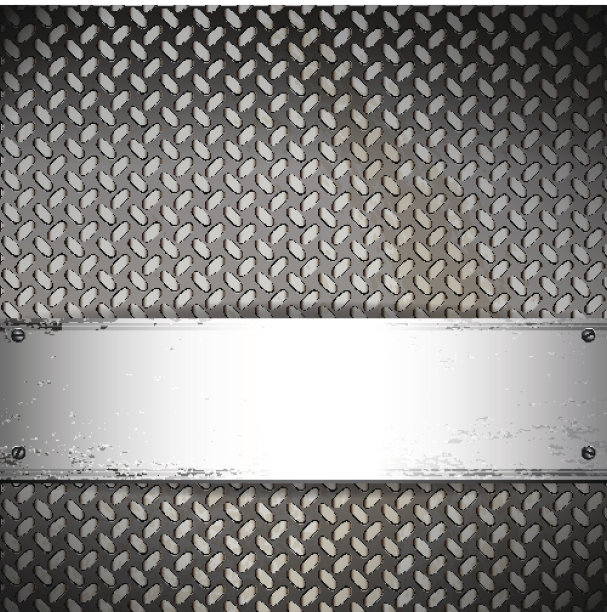 有凹槽的金属背景。矢量图图片下载