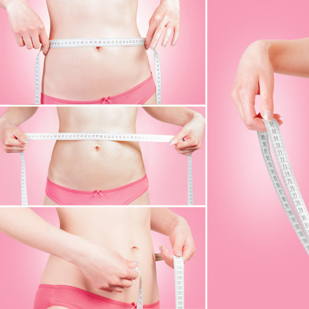 测量腰围。拼贴画图片下载