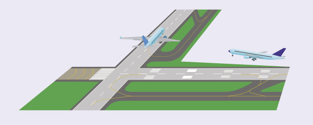 飞机从跑道起飞图片下载