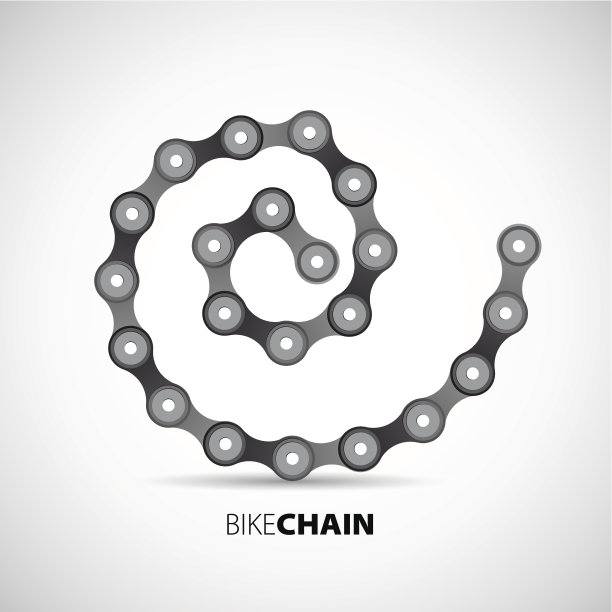 自行车链在螺旋矢量插图图片下载