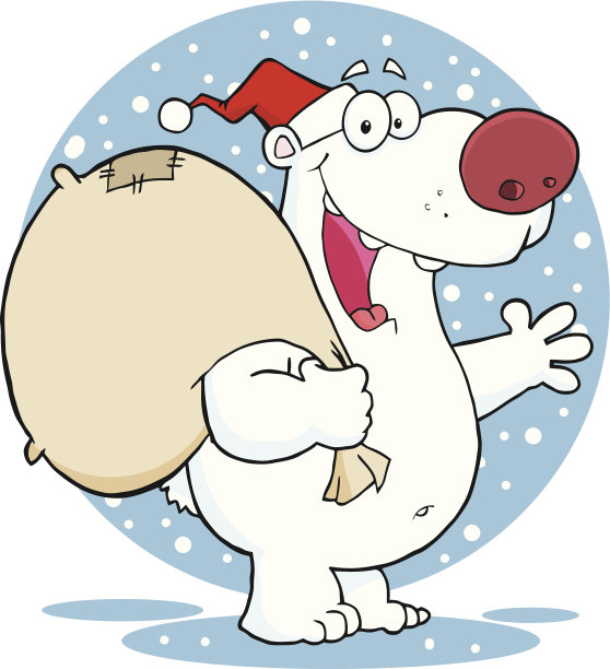 圣诞北极熊挥舞着背景图片下载