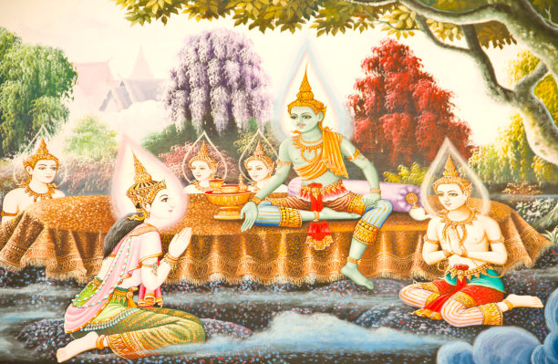 泰国传统壁画《佛的一生》图片下载