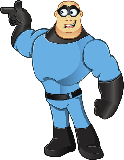 蓝色超级英雄-指向图片下载