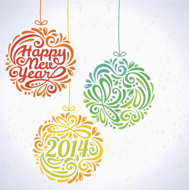 极简风格的2014年新年贺卡图片下载