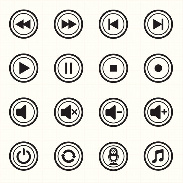 媒体播放器图标矢量图片下载