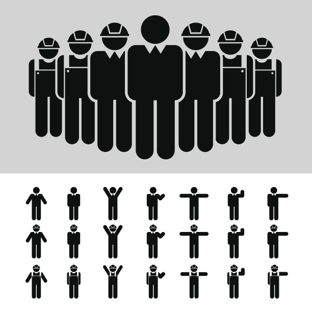 商人，建筑师，工程师，工人，图标集。图片下载