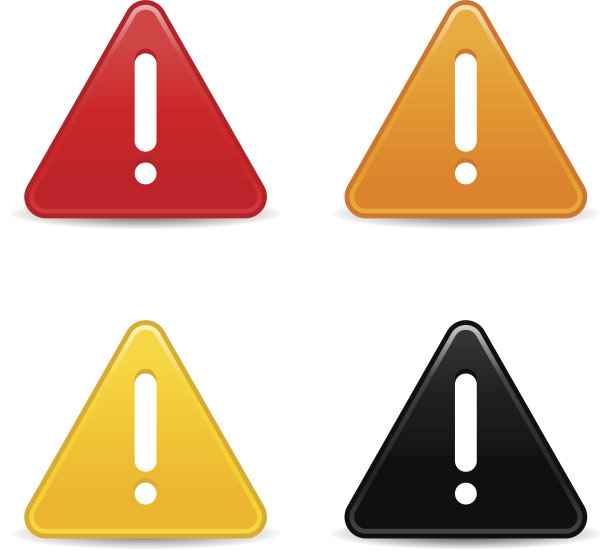 三角形警告图标白色感叹号标志网页按钮图片下载