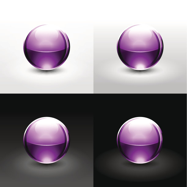 紫色球体光滑的球铬图标web互联网按钮图片下载