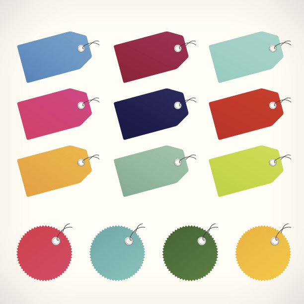 空白颜色价格标签向量贴纸图片下载