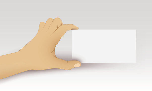 男人手里的空名片。图片下载