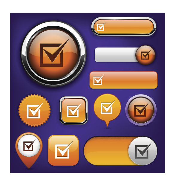 选中详细的网页按钮集合。图片下载