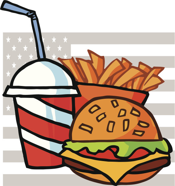 快餐、汉堡、饮料和炸薯条图片下载