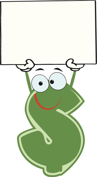 美元符号拿着一块空白的黑板图片下载