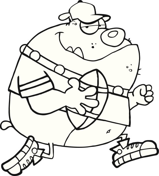 黑白足球斗牛犬与球跑图片下载