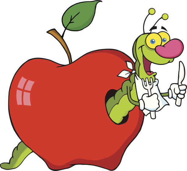 苹果里的快乐虫子图片下载