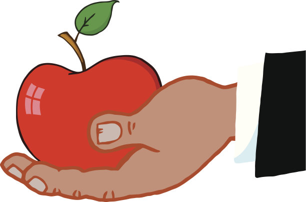 捧着红苹果的非裔美国商人图片下载