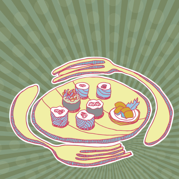 东方与西方。寿司图片下载