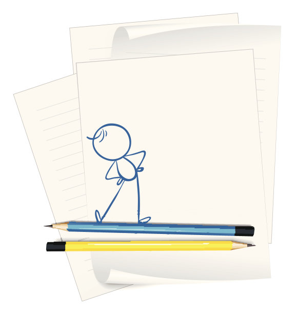 纸上画着一个男孩在锻炼图片下载