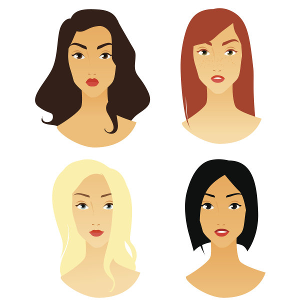 女人的颜色类型素材图片