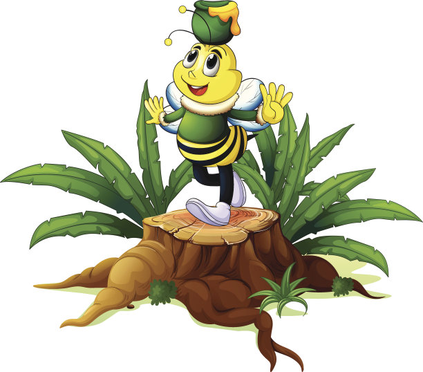 有蜜蜂的树素材图片