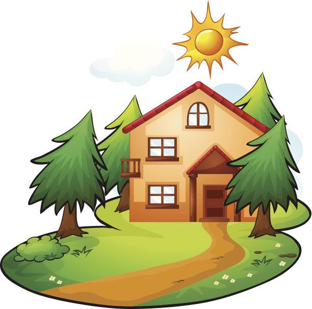 房子在美丽的大自然中图片下载