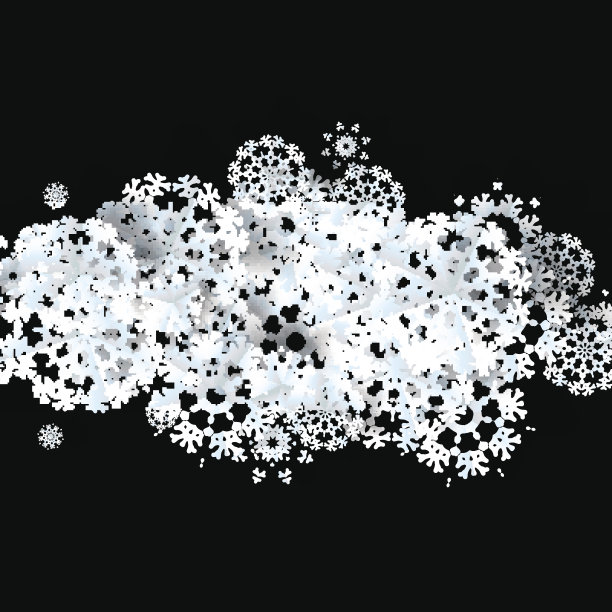黑色背景和雪花。+ EPS10素材图片