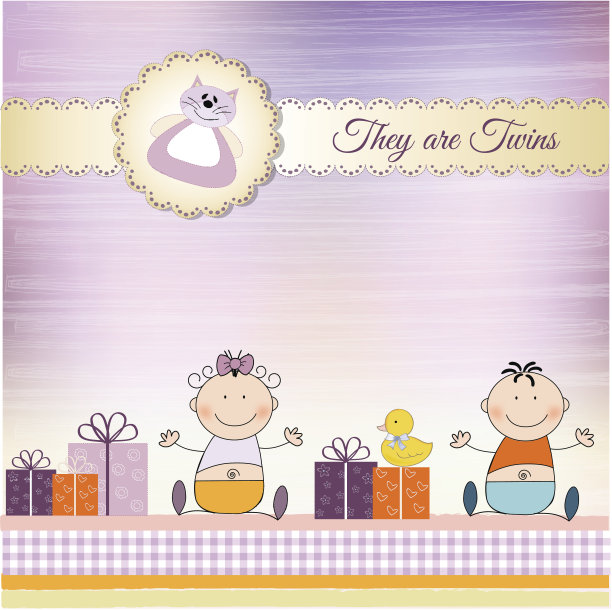 双胞胎宣布卡图片下载