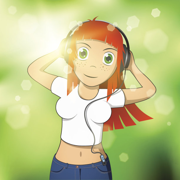 年轻漂亮的动漫女孩。图片下载