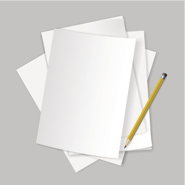 论文和铅笔。图片下载