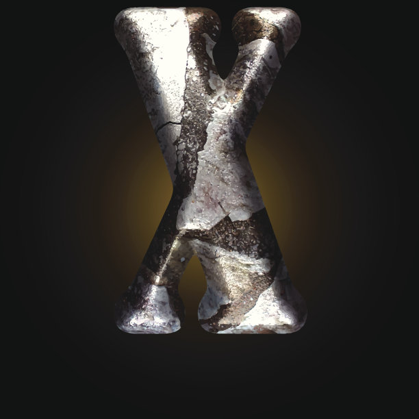 向量旧石字母图片下载