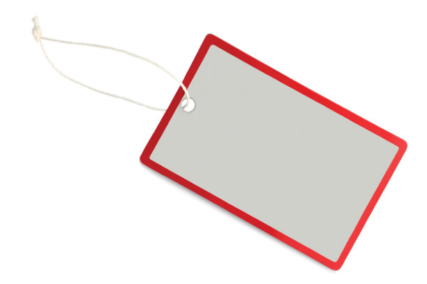 空白销售标签标签孤立的宏观特写，灰色，红色图片下载
