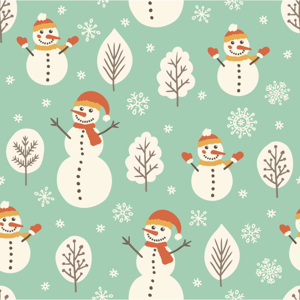 无缝模式与雪人图片下载