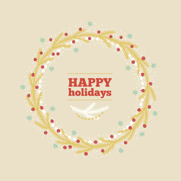 圣诞花环贺卡图片下载