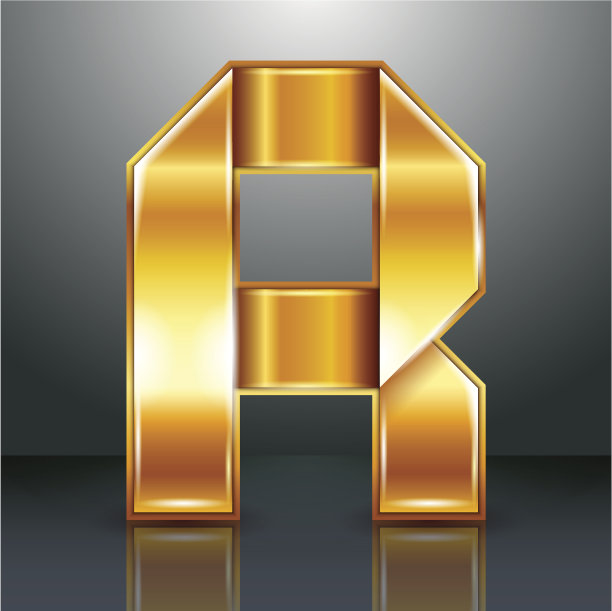 字母金属金丝带- R图片下载