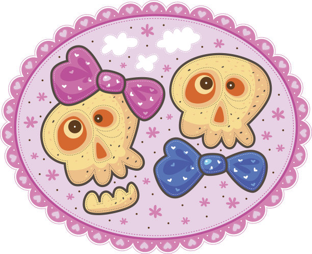 头骨，弓和爱图片下载