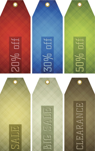 复古颜色标签与销售优惠图片下载