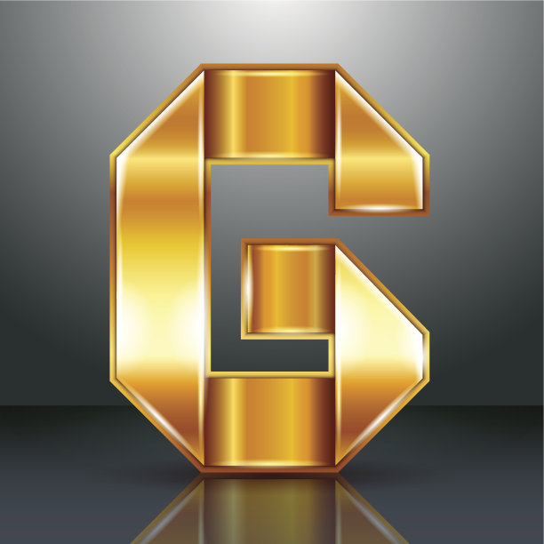 字母金属金丝带- G图片下载