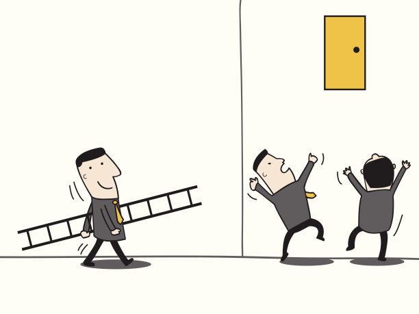 领导把梯子素材图片