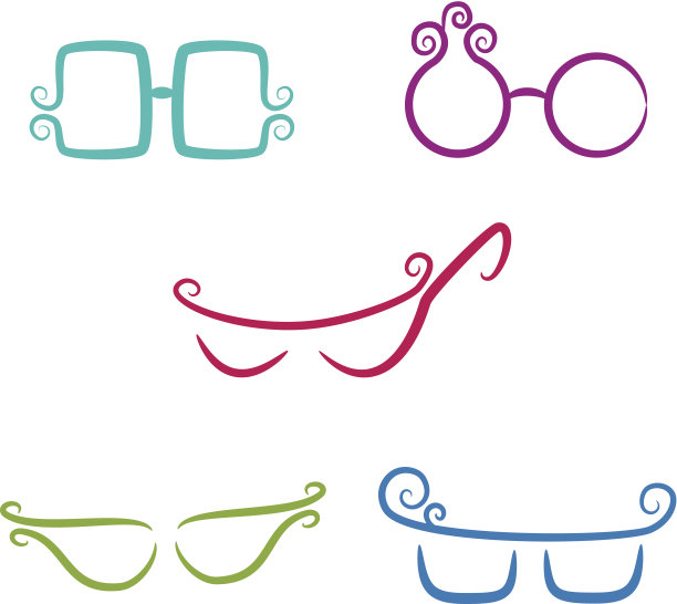 矢量眼镜组图片下载