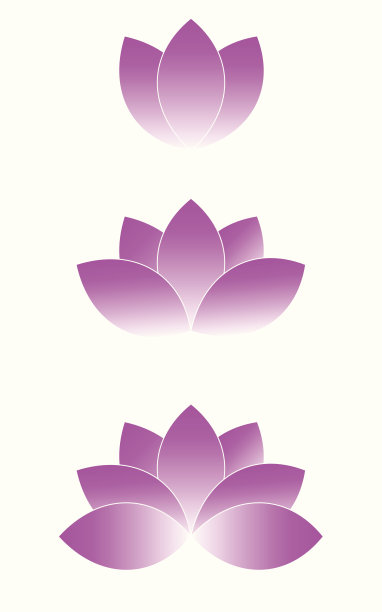 三幅紫莲花画图片下载