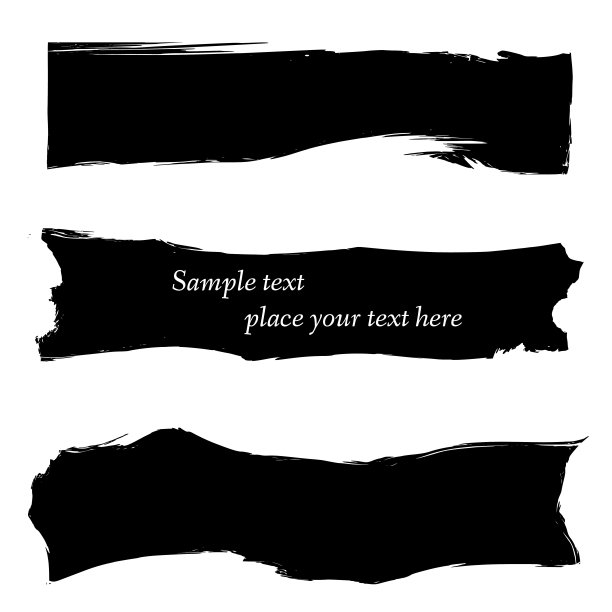 一套黑色水彩垃圾横幅。图片下载