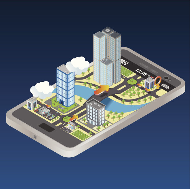 智能手机上的3d地图图片下载