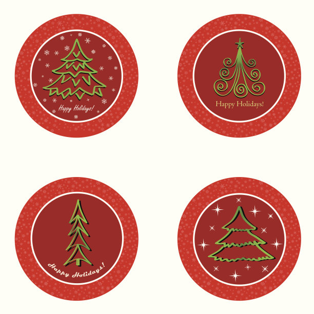 圣诞树图标集。冷杉向量集合。图片下载