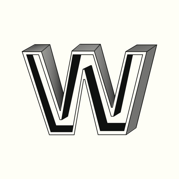 复古风格的字母W图片下载