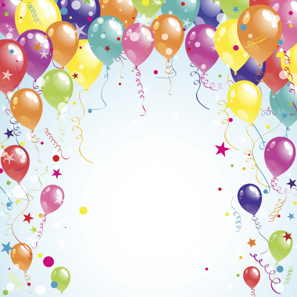 彩色美丽的派对气球，向量图片下载