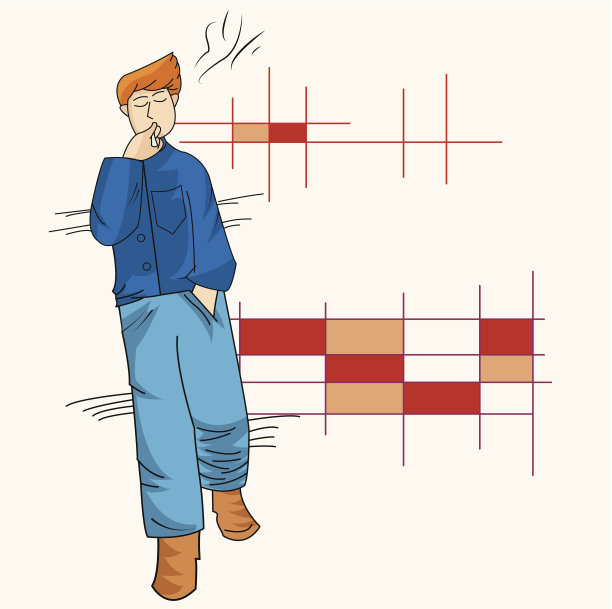 一个男人在玩填字游戏图片下载